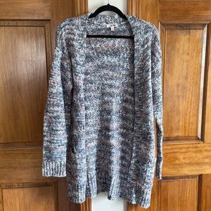 Say What Blue and Pink Textured Size L Cardigan